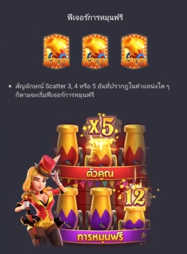 ทางเข้า PG เล่นเกมแนวทางของเกม PG เซอร์คัสดีไลท์